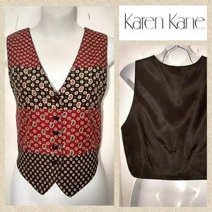 VTG 90s Karen Kane Paisley/Floral Vest Sz M